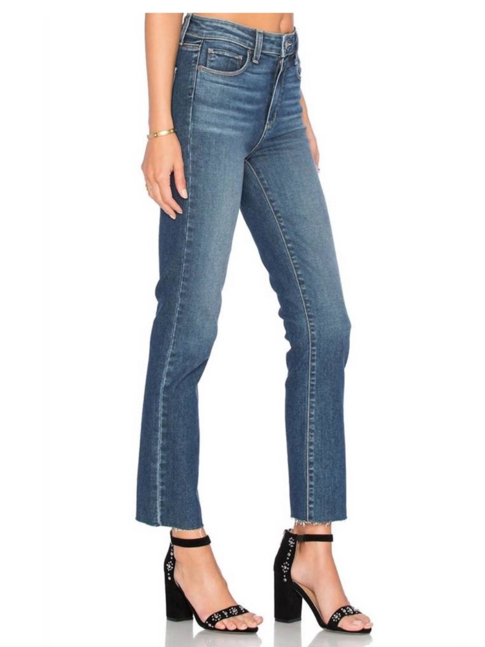 NWOT PAIGE jacqueline straight w/ raw hem jeans in axel - Picture 2 of 10